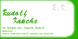 rudolf kapche business card